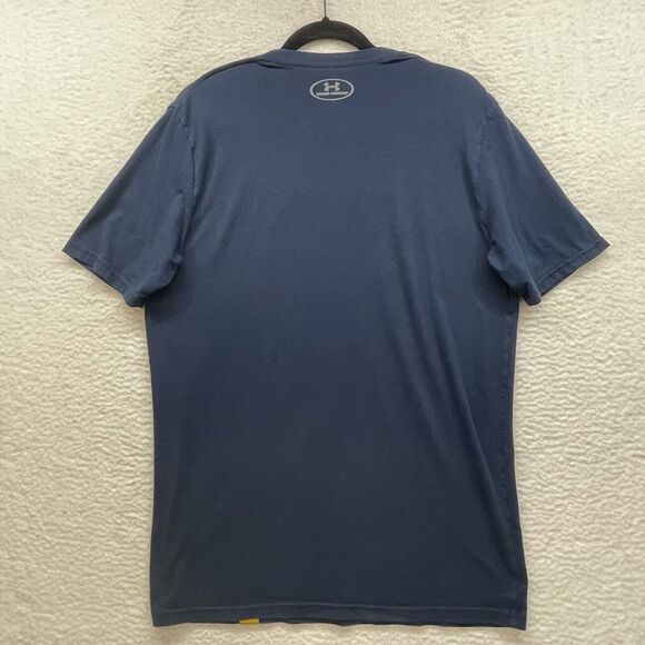 Under Armour Shirt Mens Medium Blue Project Rock Brahma Bull Heatgear Loose Fit - Picture 2 of 8